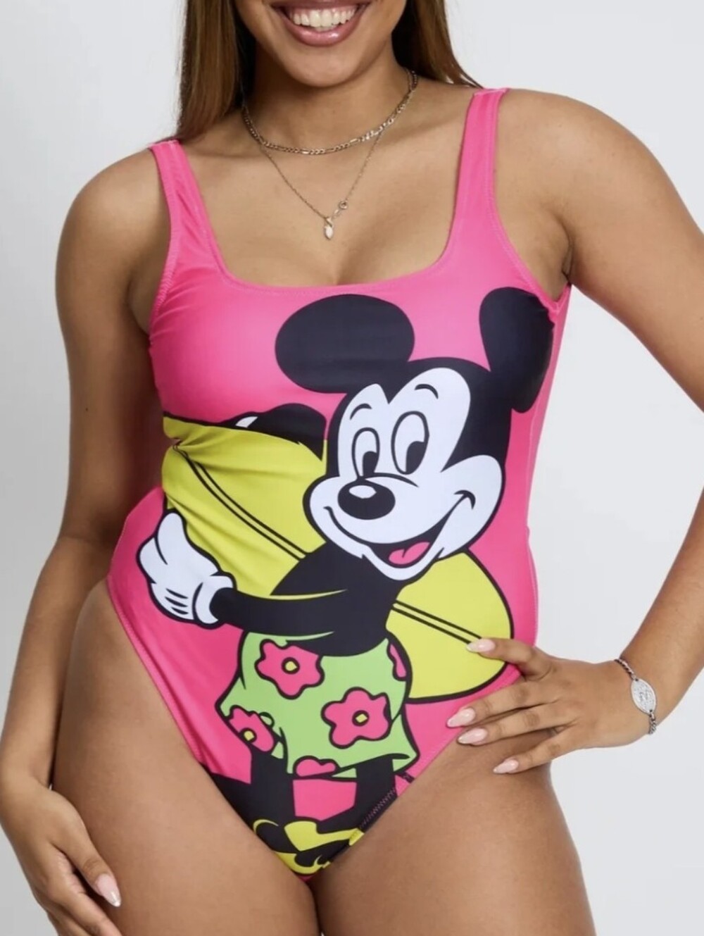 NWT Cakeworthy X Disney Mickey Mouse  Retro One Piece High Cut Swimsuit Size XL